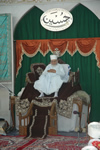 Huzoor-e-Aali Saiyedna Taiyeb Ziyauddin saheb (tus) on Takht-e-Taiyebi on the first day of Majlis-e-Husaini   